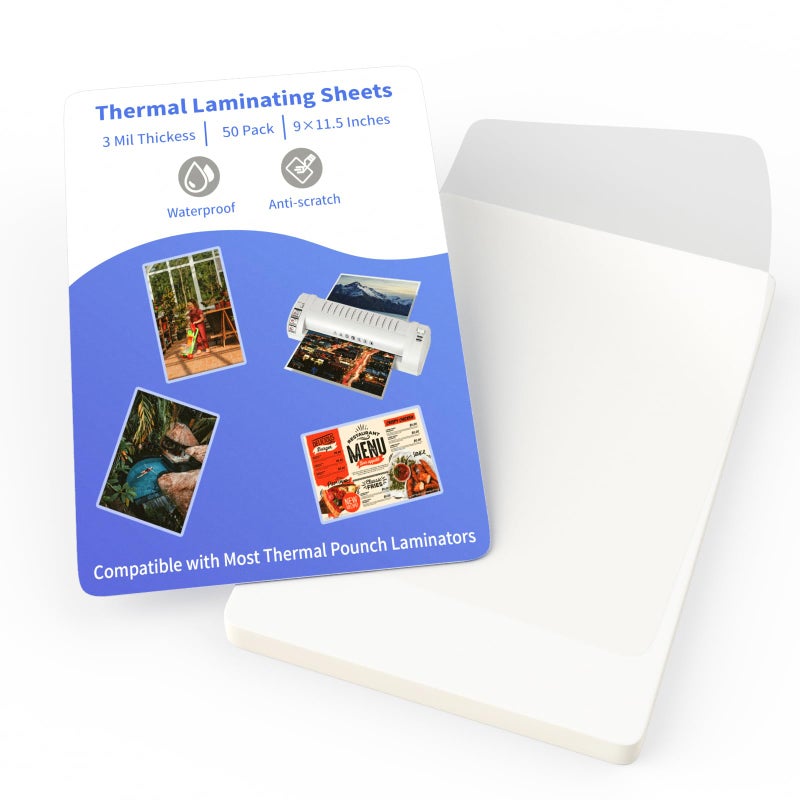 FungLam Thermal Laminating Pouches, FungLam Clear Laminating Sheets, 3 Mil Thickness Thermal Laminating Sheets, 9Ã—11.5 Inch Laminator Sheets for Laminators, Clear Plastic Letter Size Sheets, 50 Pack. - Image 1