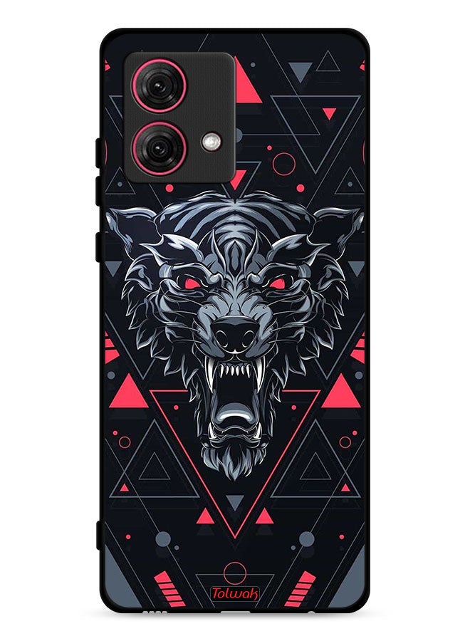Tolwak Motorola Moto G84 5G Protective Case Cover Scrolling Wolf - Image 1