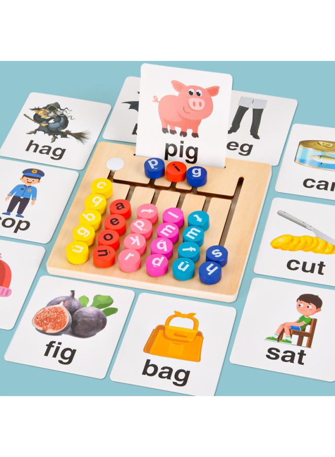 English Word Short Vowel Walking Letter Maze Montessori Children's Early Childhood Enlightenment Teaching Aids-Color:Vowel Letter Out Of Position  - Image 2
