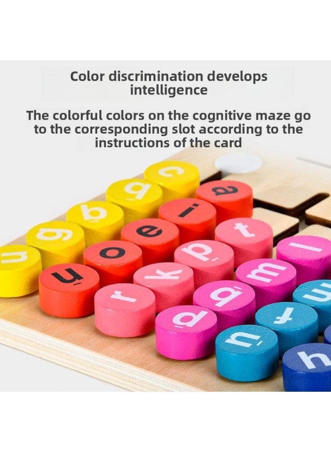 English Word Short Vowel Walking Letter Maze Montessori Children's Early Childhood Enlightenment Teaching Aids-Color:Vowel Letter Out Of Position  - Image 5