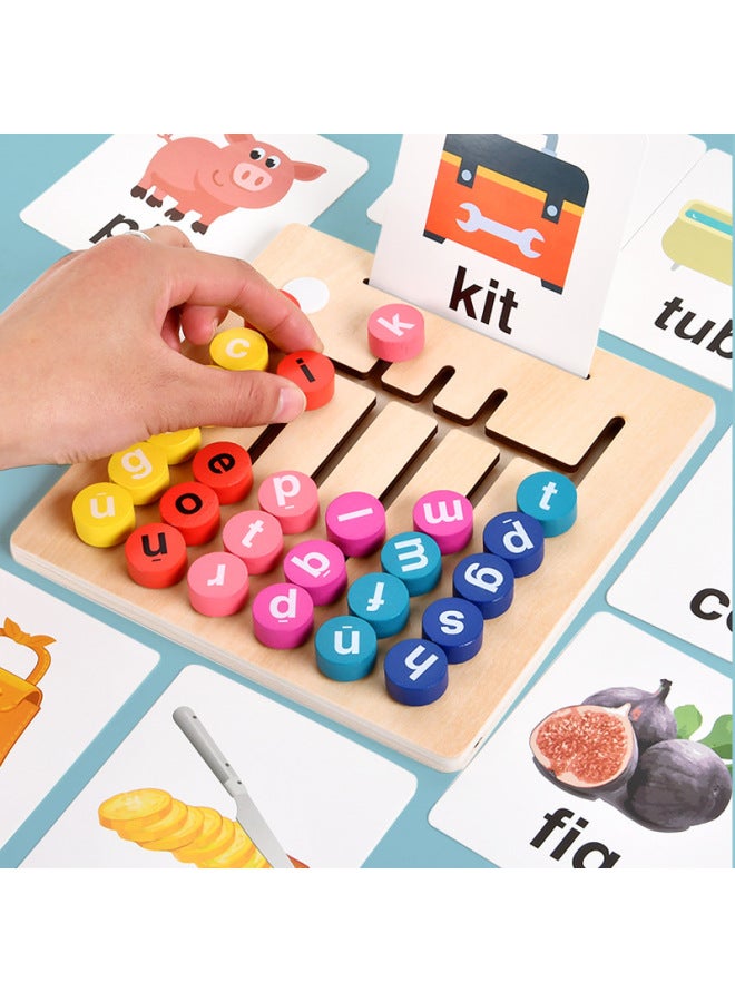 English Word Short Vowel Walking Letter Maze Montessori Children's Early Childhood Enlightenment Teaching Aids-Color:Vowel Letter Out Of Position  - Image 3