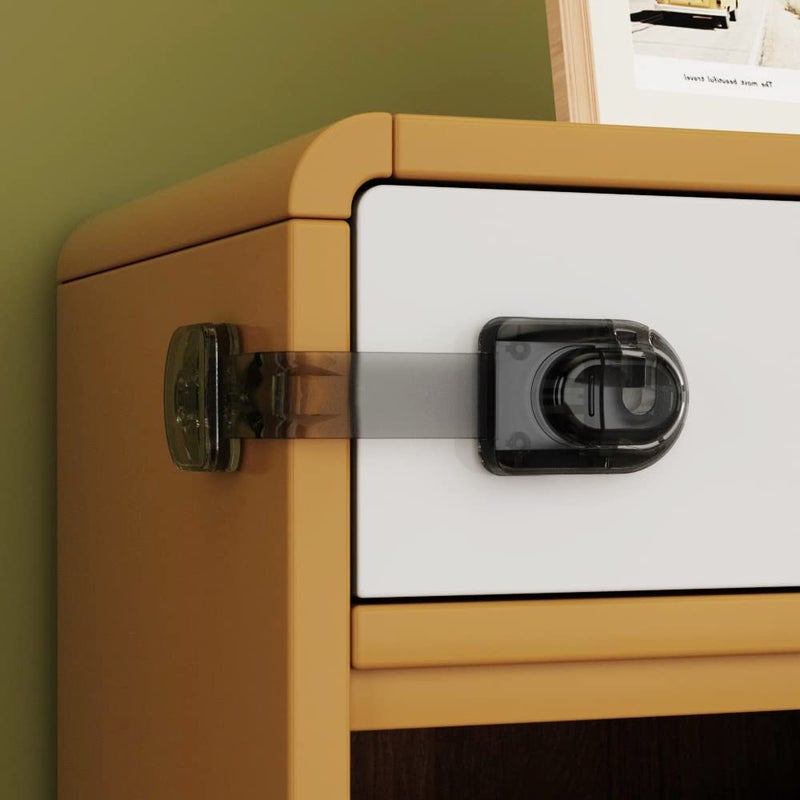 EUDEMON 3 Pack Child Safety Locks Childproof Strap Locks for Drawers Fridges Toilets Cupboards Ovens Cabinets Multi Use Baby Cabinet Latches Easy to Install No Drilling ClearBlack - Image 1