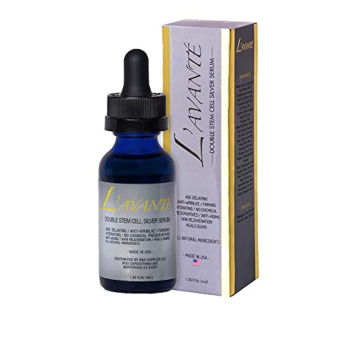 L'avante Double Stem Cell Silver Serum - Anti-aging, Anti-wrinkle and Skin Rejuvenation Treatment for Face and Neck, Scar and Acne Treatment, Moisturizer, Skin Hydration - Image 1