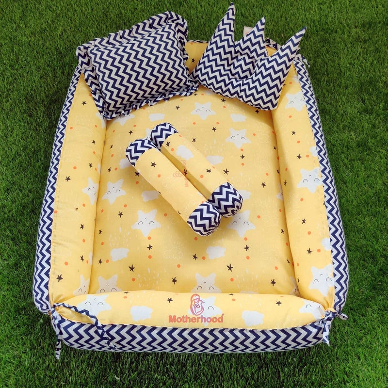 MOTHERHOOD MOTHERHOOD Box Baby Tub Bed with 4 pc Baby Pillow and 1 Large Baby Blanket Luxury UltraSoft Comfortable Baby Mattress Bed Sleeper Bedding Set coSleeper for Newborn to Toddlers Yellow - Image 4