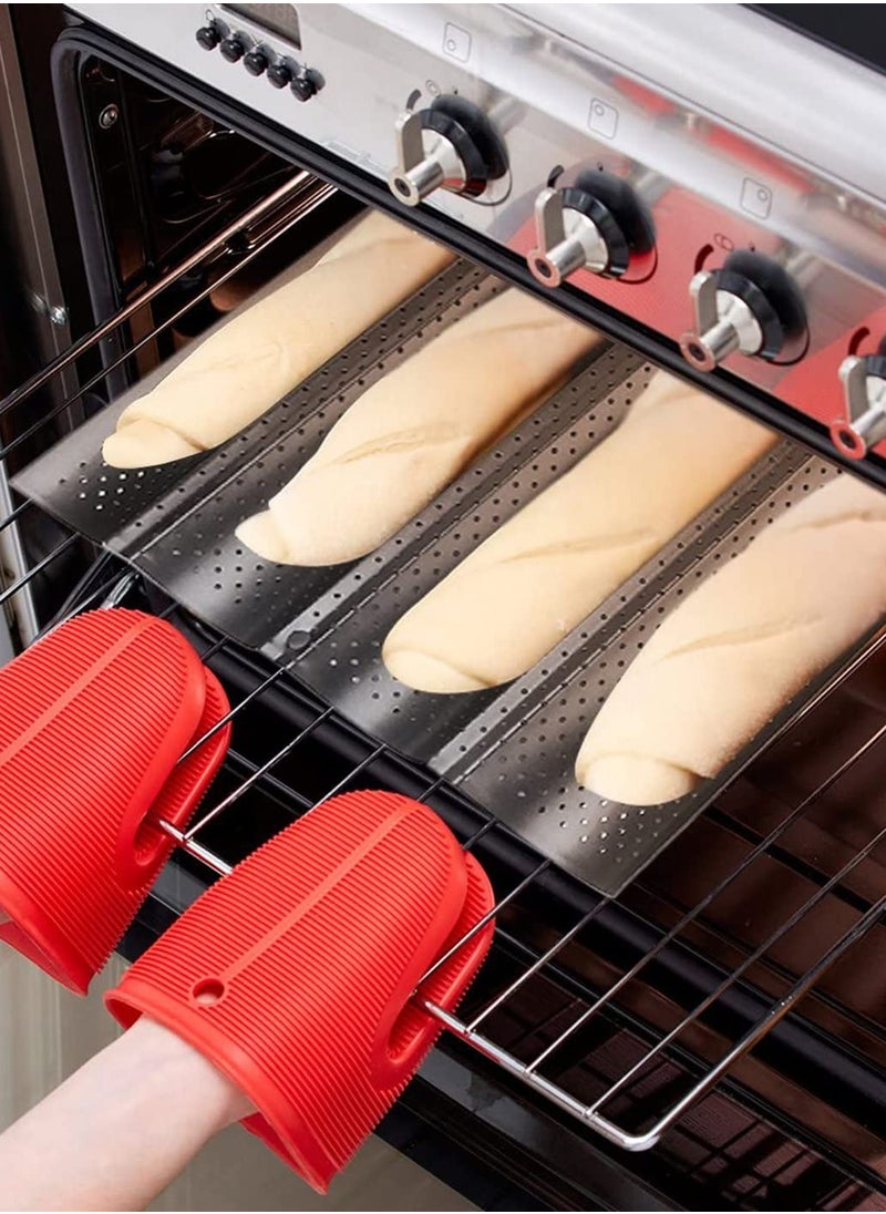 Generic - Bread Pan Non-Stick Perforated French Baguette Mold for Baking Loaves French Bread Baking Tray Non-Stick Silicone French Bread Mould Baking Molds Pan 4 Loaves - Image 1