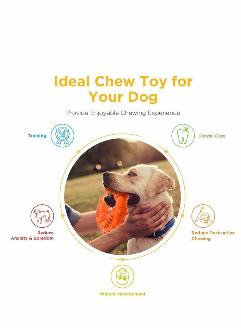 KASTWAVE Dog Chew Toy, Ultra Durable Toughest Natural RubberTexture Nub Dog Toys for All Aggressive Chewers Large Dogs Puppy Fun to Chew Dental Care Training Teething (Orange)  - Image 2
