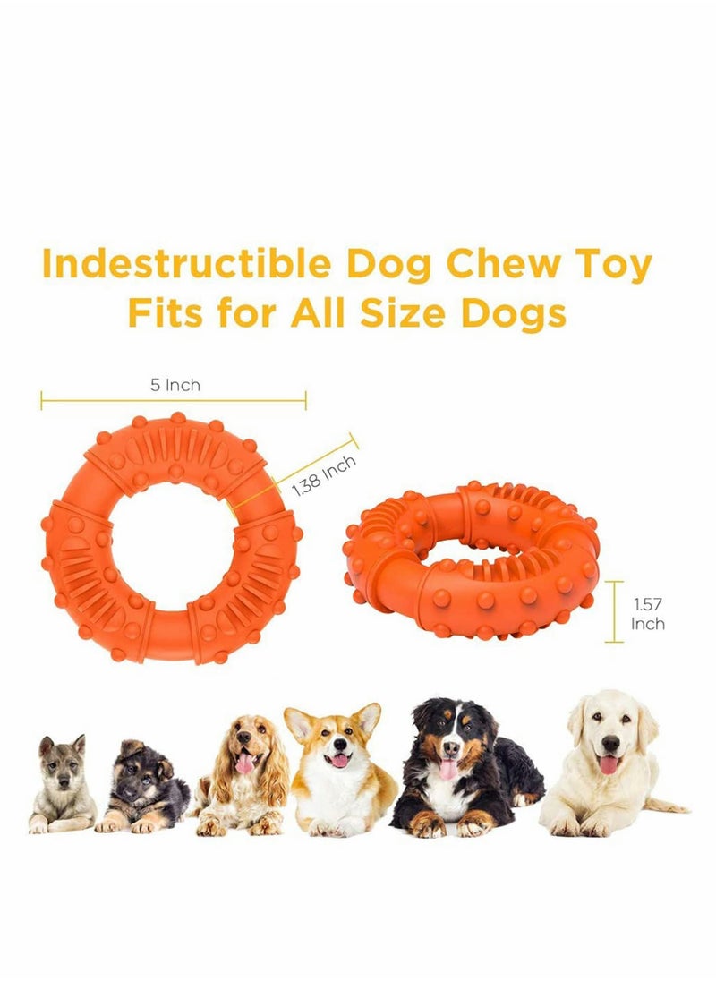 KASTWAVE Dog Chew Toy, Ultra Durable Toughest Natural RubberTexture Nub Dog Toys for All Aggressive Chewers Large Dogs Puppy Fun to Chew Dental Care Training Teething (Orange)  - Image 3
