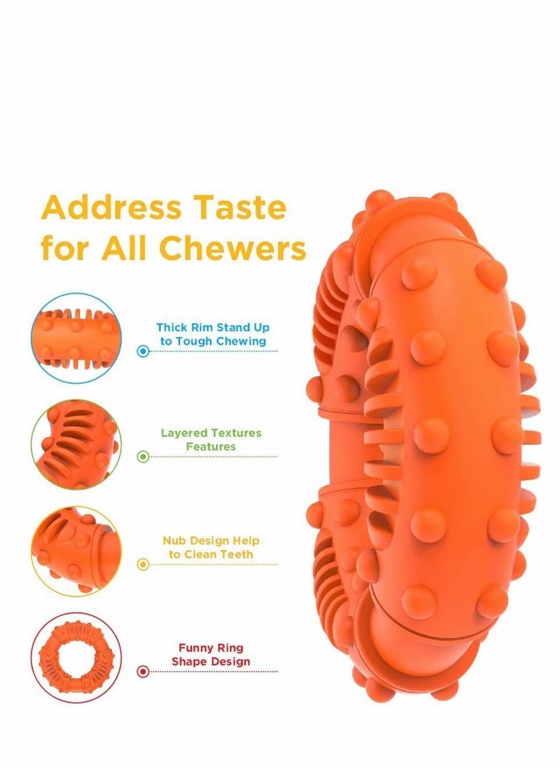 KASTWAVE Dog Chew Toy, Ultra Durable Toughest Natural RubberTexture Nub Dog Toys for All Aggressive Chewers Large Dogs Puppy Fun to Chew Dental Care Training Teething (Orange)  - Image 4