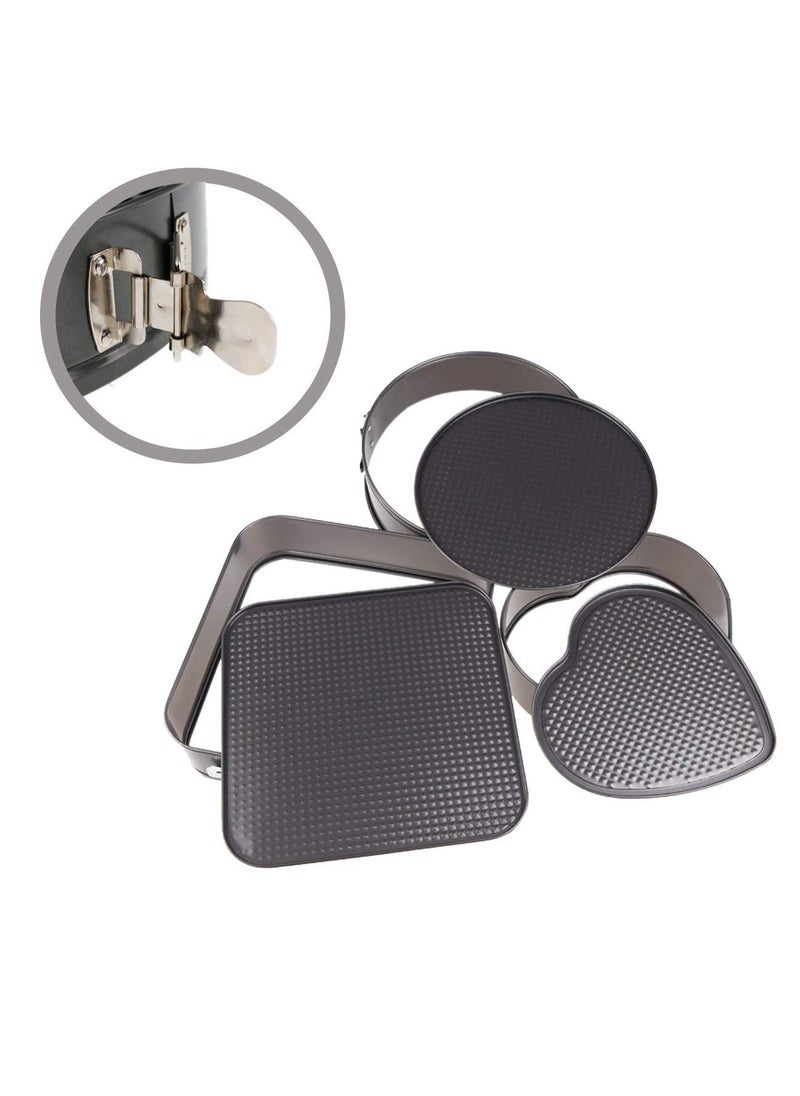 SGMSC SGMSC Round Aluminium NonStick Backing Cake Moulds Pan Can be Used in Microwave Ovens Black Set of 3  - Image 3