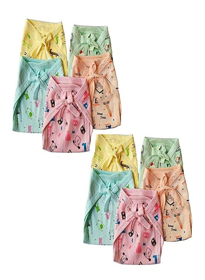 MammaChamp New Born Baby Cotton Hosiery Nappy Washable and Reusable Cute Cartoon Printed Cloth Nappies/Cloth Diaper/U Shaped/Nappy Tying Langot For Baby Boy's and Baby Girl's (Pack of 10) - Image 1
