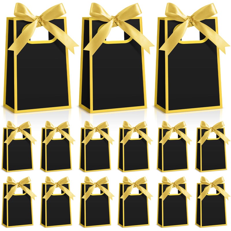 Kolldenn 30 Pcs Leopard Small Gift Bags with Bow 6.3 x 3.9 x 2.8 In Cheetah Thank You Gift Bags Mini Paper Bag with Handles for Wedding Bridal Birthday Baby Shower Bridesmaid Party Favors(Brown Black) - Image 1