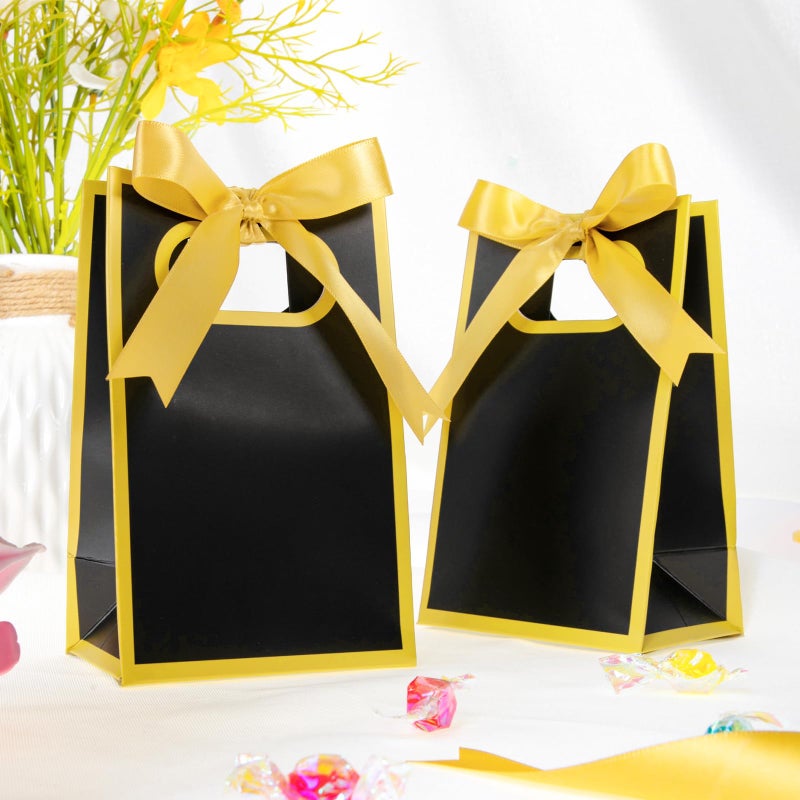 Kolldenn 30 Pcs Leopard Small Gift Bags with Bow 6.3 x 3.9 x 2.8 In Cheetah Thank You Gift Bags Mini Paper Bag with Handles for Wedding Bridal Birthday Baby Shower Bridesmaid Party Favors(Brown Black) - Image 3