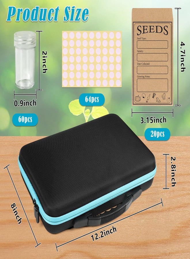 jixsloft 60 Slots Seed Storage Organizer, Plastic Seed Storage Box with Bag and Label Stickers, Seed Storage Container for Flower Vegetable Plants Garden Seeds Clover Basil Tomato Seeds - Image 2