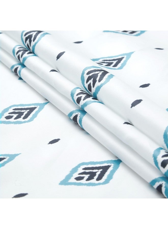 Encasa XO Window Curtain 9 ft Set of 2, Polyester Printed with Rod Pocket, Tie Back, Light-Filtering, Semi Sheer/Transparent Curtains- Kitchen, Bedroom, Living Room (140x274 cm), Diamond Turq - Image 4