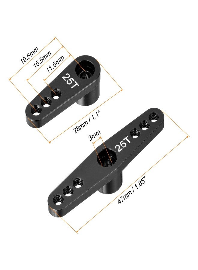 MECCANIXITY 1 Set Aluminum Servo Horn 25T Servo Horn Steering Double Arms Black Suitable for DIY RC Car/Boat/AirplanesBoat Model Accessories - Image 2