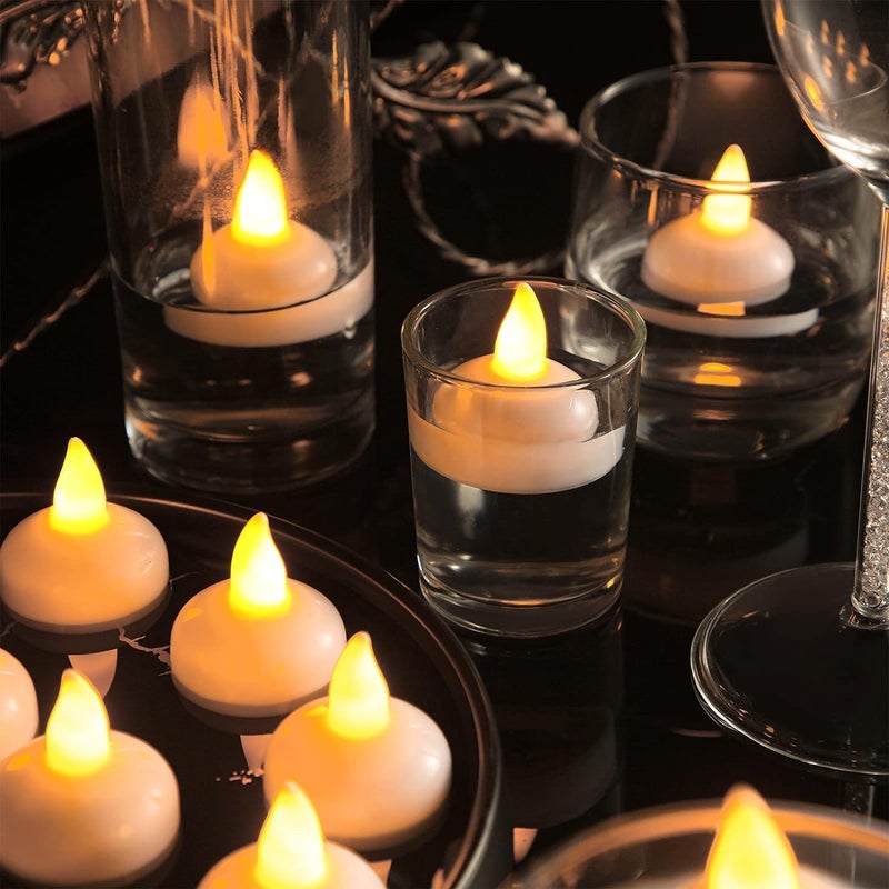 TEDTECH LED Floating Candles, Water Sensor Decorative Candles, Battery Operated LED Candles (Set of 24) - Image 2
