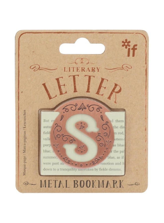 أي إف مشبك إشارة مرجعية للرسائل الأدبية حرف "S" محفور ومزخرف