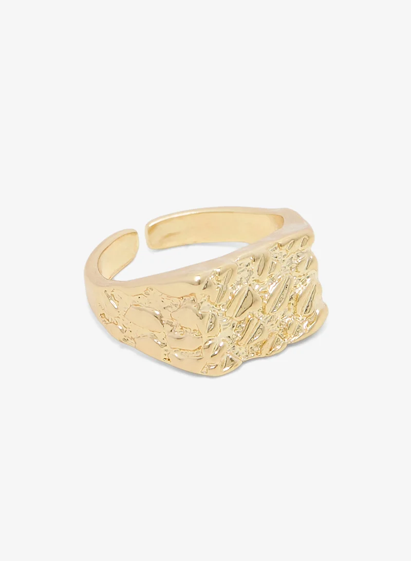 Gold Textured Statement Ring