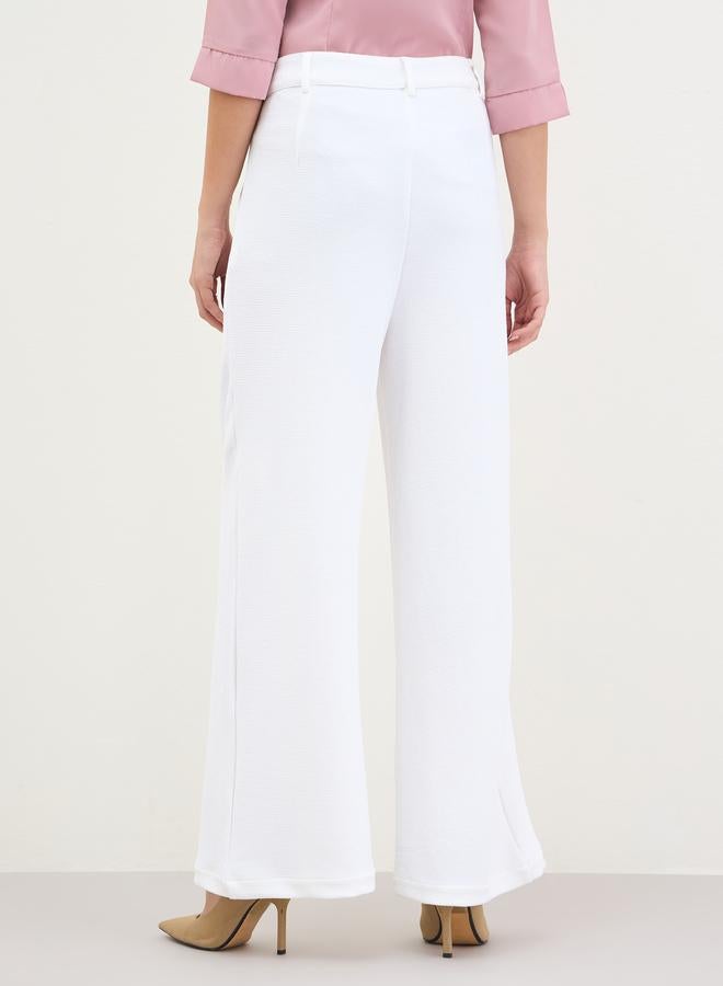 Styli Women White Wide Leg Trousers - Image 4