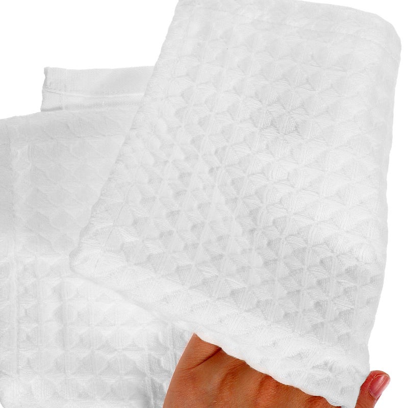 2 Pack White Honeycomb Face Towels Soft Absorbent Cotton Washcloths for Facial and Household Use - Image 5