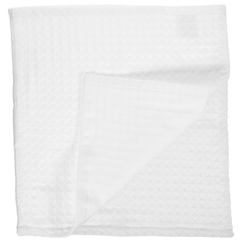 2 Pack White Honeycomb Face Towels Soft Absorbent Cotton Washcloths for Facial and Household Use - Image 2
