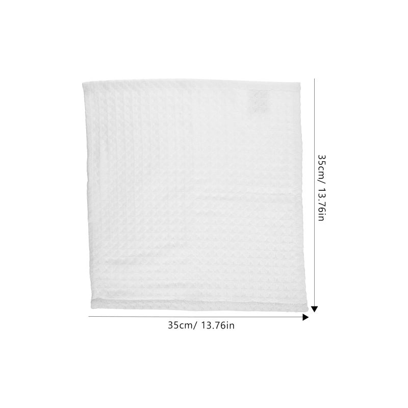 2 Pack White Honeycomb Face Towels Soft Absorbent Cotton Washcloths for Facial and Household Use - Image 3