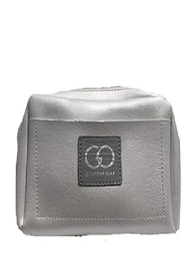 Prancing Unicorn Cosmetic Pouch for Women, Girls Mini Travel Zipper Leather Wallet Waterproof Makeup Hand Fashion Portable Casual Personlised Lady Bag (Silver) - Image 1
