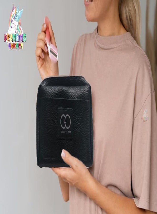 Prancing Unicorn Cosmetic Pouch for Women, Girls Mini Travel Zipper Leather Wallet Waterproof Makeup Hand Fashion Portable Casual Personlised Lady Bag (Silver) - Image 4