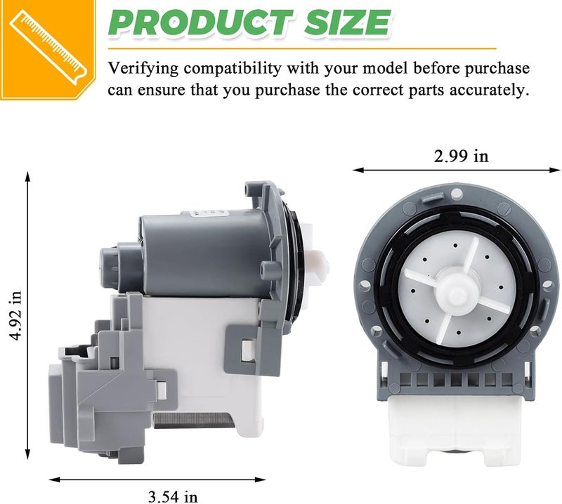 Techecook OEM DC31-00187A DC97-20621A PX3516-01 Washer Drain Pump Motor for SAMSUNG Washer DC31-00178A DC97-19289F DC97-19280F wa52m7750av/a4 DC31-00178D B35-3a AP5916591 PS9605762-5 Years Warranty by - Image 5