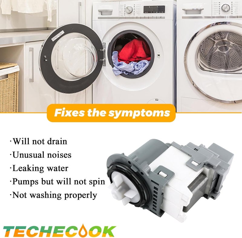 Techecook OEM DC31-00187A DC97-20621A PX3516-01 Washer Drain Pump Motor for SAMSUNG Washer DC31-00178A DC97-19289F DC97-19280F wa52m7750av/a4 DC31-00178D B35-3a AP5916591 PS9605762-5 Years Warranty by - Image 4