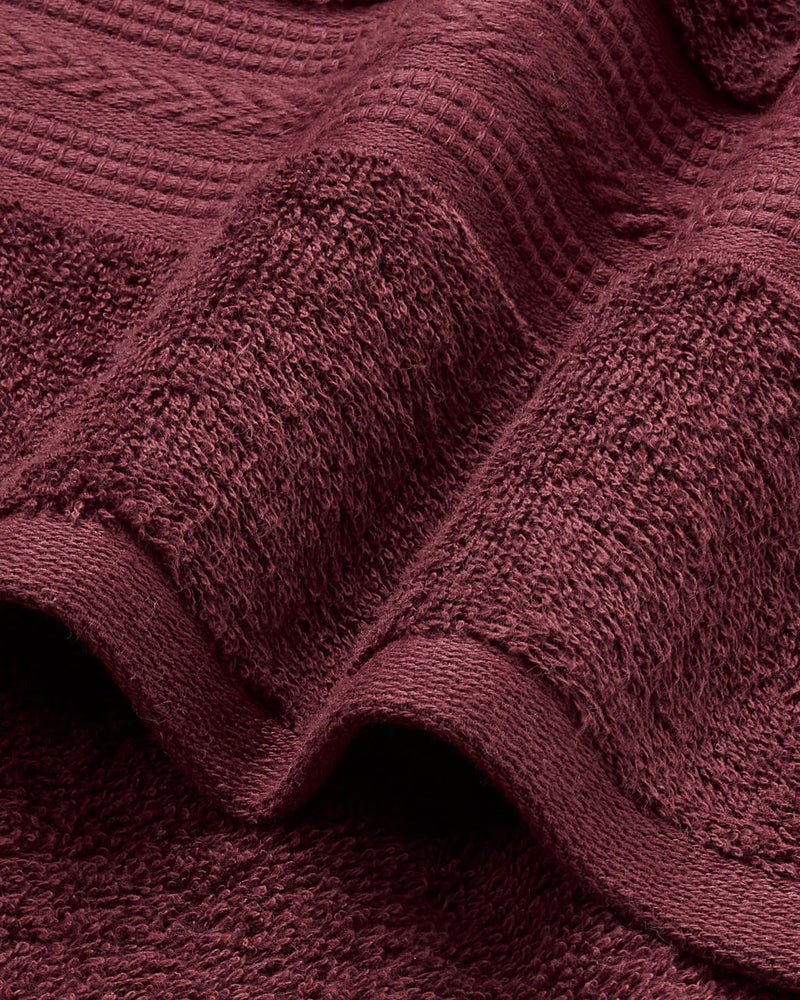 Himêya Himeya 100% Cotton Towels for Bath | Towels for Bath Large Size |Soft & Absorbent | 500 GSM |70 cms x 140 cms - Wine Red -Pack of 1 - Image 2
