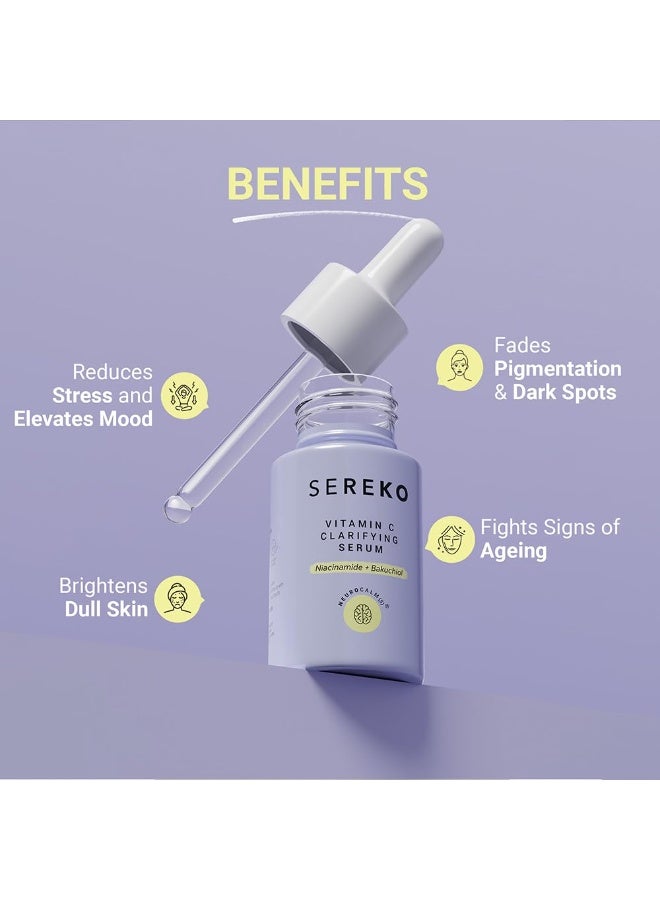 SEREKO Vitamin C Clarifying Serum Face Serum for Glowing & Brightening Skin | Suitable to All Skin Types | Reduce Dark Spot, Recurring Acne & Blemishes | With Psychodermatology Formula | 10ml - Image 3