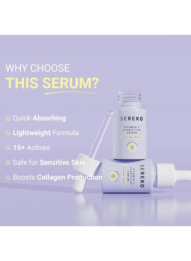 SEREKO Vitamin C Clarifying Serum Face Serum for Glowing & Brightening Skin | Suitable to All Skin Types | Reduce Dark Spot, Recurring Acne & Blemishes | With Psychodermatology Formula | 10ml - Image 2