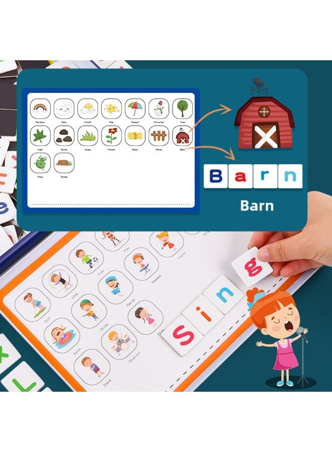 Children's Magnetic Sticker Word Game 26 English Letter Cognitive Puzzle Early Education Enlightenment Educational Toys-Color:GB-iron Box Spelling Words - Image 5
