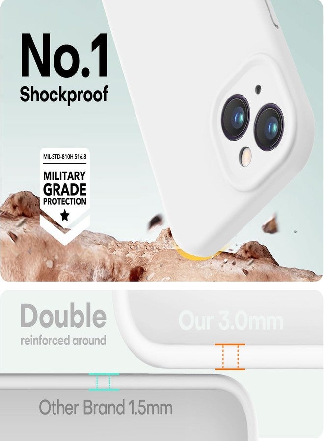 LOVE 3000 جراب LOVE 3000 مصمم خصيصًا لهاتف iPhone 14، مصنوع من السيليكون الفاخر مع بطانة داخلية ناعمة من الألياف الدقيقة المقاومة للخدش، جراب حماية مقاوم للصدمات مناسب للرجال والنساء والفتيات، مقاس 6.1 بوصة، لون أبيض - Image 4
