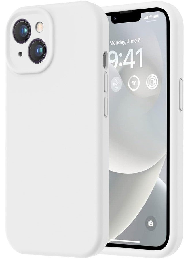 LOVE 3000 جراب LOVE 3000 مصمم خصيصًا لهاتف iPhone 14، مصنوع من السيليكون الفاخر مع بطانة داخلية ناعمة من الألياف الدقيقة المقاومة للخدش، جراب حماية مقاوم للصدمات مناسب للرجال والنساء والفتيات، مقاس 6.1 بوصة، لون أبيض - Image 1