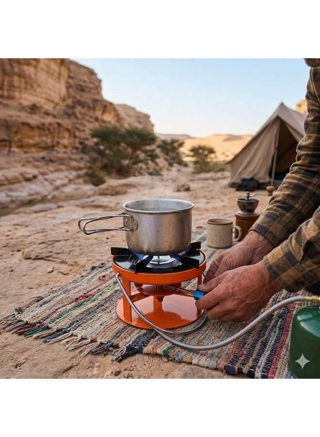 CM Hornilla de gas portátil de un solo quemador para viajes, acampadas, cocina al aire libre y senderismo, con mando de control, modelo CM-38462. - Image 3