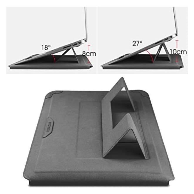 YelaJoy 15 16 Inch Laptop Sleeve Case Leather Bag for MacBook Pro 16 2021 & 2019/ASUS Vivobook 15/Huawei MateBook D15/HP 15.6" PC/MacBook Pro 15/Surface Laptop 3/Dell Inspiron 15/IdeaPad, Gray - Image 4