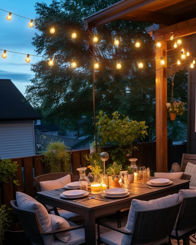 LITVERSE String Lights for Outside 25 FT Outdoor Lights for Patio with 25 1 Shatterproof LED Edison Bulbs G40 Waterproof Connectable Hanging Lights for Backyard Bistro Party Balcony - Image 4