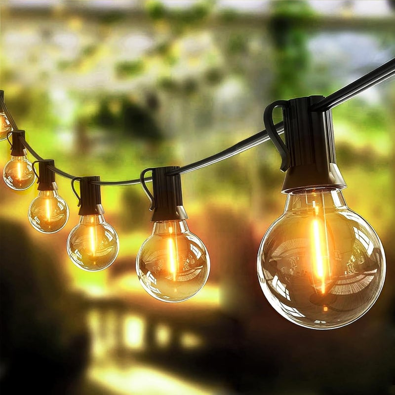 LITVERSE String Lights for Outside 25 FT Outdoor Lights for Patio with 25 1 Shatterproof LED Edison Bulbs G40 Waterproof Connectable Hanging Lights for Backyard Bistro Party Balcony - Image 1