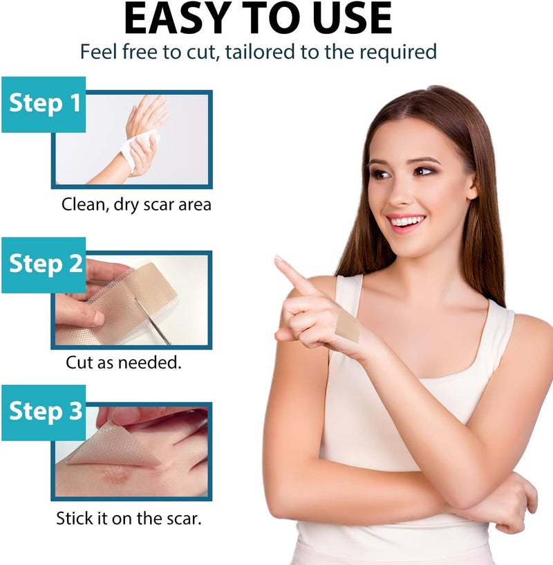 AbluFirst Silicone Scar Tape16  120 Roll3M Medical Silicone Scar Sheets Strips Scars Away Effective Professional Scar Removal Sheets for Keloids Tummy Tuck CSection Acne Burn et - Image 5