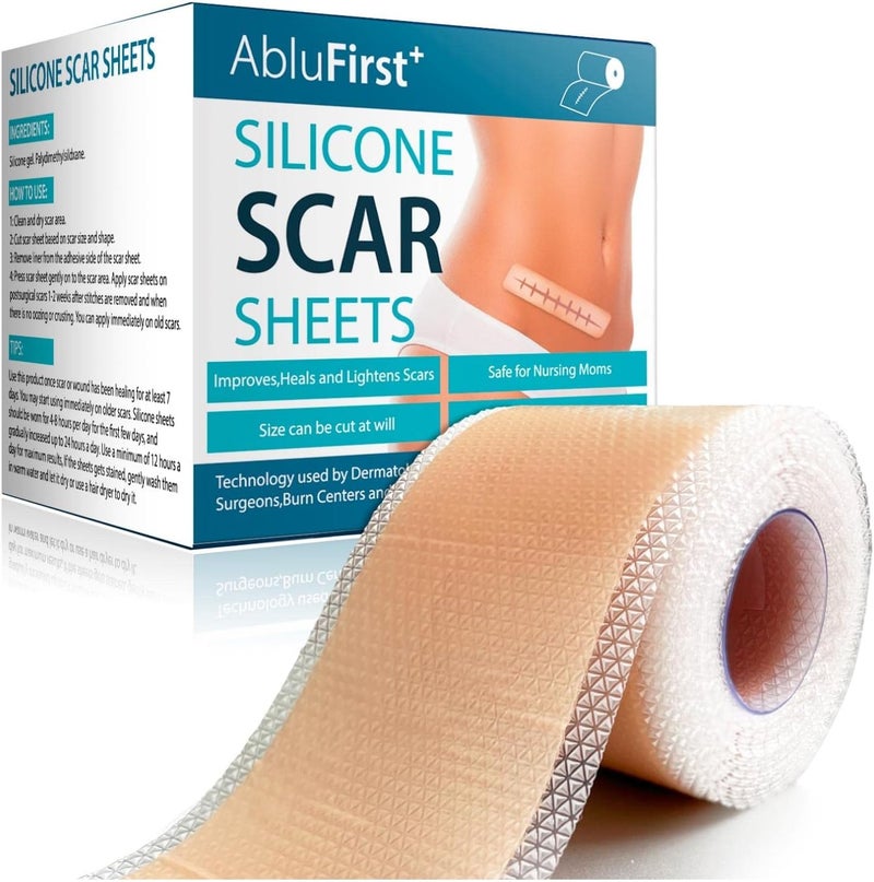 AbluFirst Silicone Scar Tape16  120 Roll3M Medical Silicone Scar Sheets Strips Scars Away Effective Professional Scar Removal Sheets for Keloids Tummy Tuck CSection Acne Burn et - Image 1