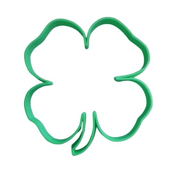INSPIRED BY 4H 4 LEAF CLOVER LUCKY OUTLINE COOKIE CUTTER MADE IN USA PR2436