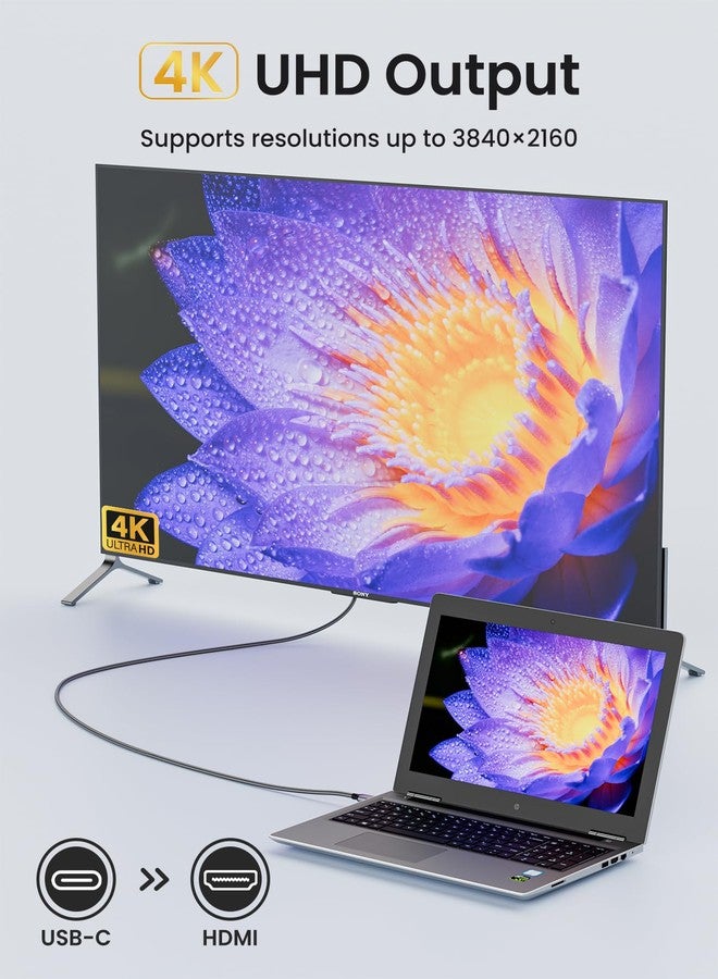 VIOY USB C to HDMI Cable 1M, 4K@30HZ Type c to HDMI Braided Cord(Thunderbolt 3/4) Compatible for Macbook Pro/Air, Iphone 16/15 Pro/Max, iPad, Dell XPS Series, Galaxy, Projector, Monitor, TV - Image 2
