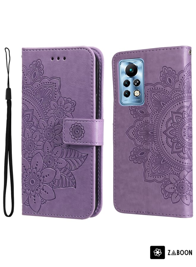 Zaboon Protective Case Cover For Infinix Note 11 Pro/Note 11s 7-petal Flowers Embossing Pattern Horizontal Flip Leather Case - Image 1