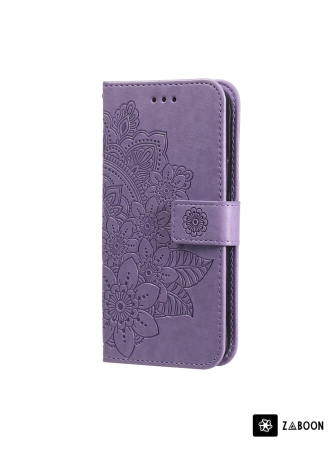 Zaboon Protective Case Cover For Infinix Note 11 Pro/Note 11s 7-petal Flowers Embossing Pattern Horizontal Flip Leather Case - Image 2