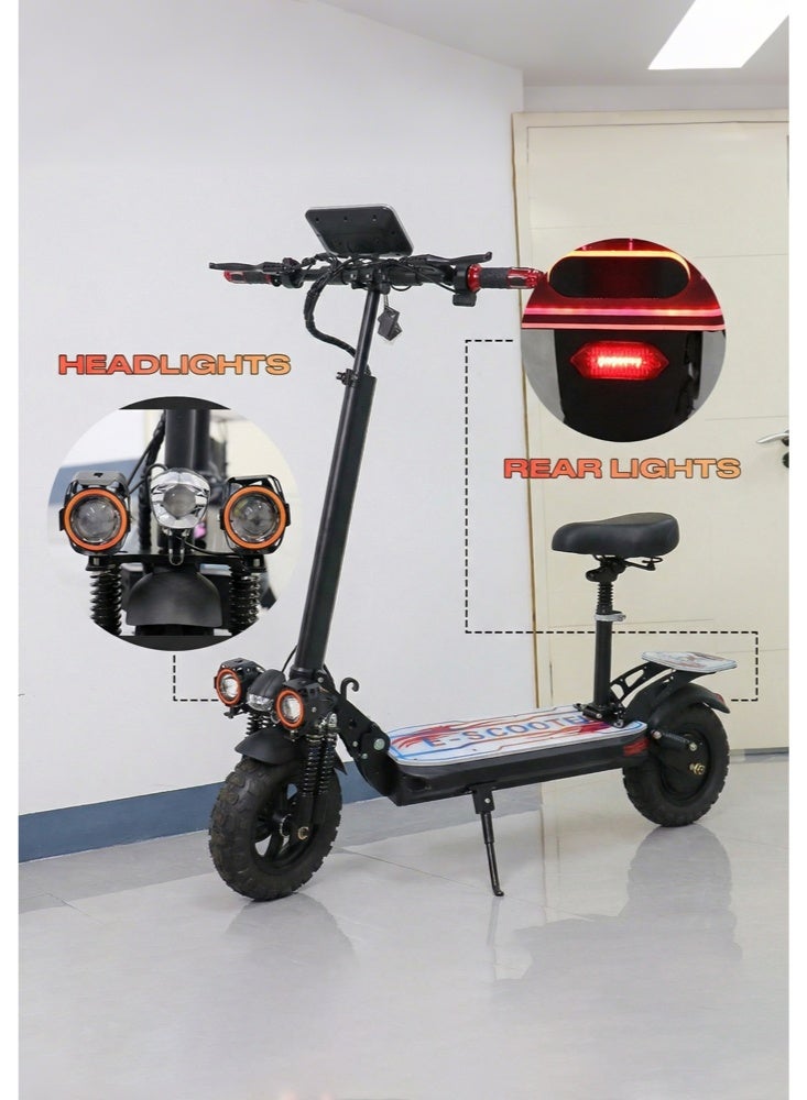 Smarda Electric Scooter for Adults And Teenager, Electric Scooter with Seat,Portable Commuter Electric Scooter,48V 2000W Brushless Motor, With Front And Rear Shock Absorption System, NFC Display,Max Speed 65km/h,Cruising Range Of Approximately 50 KM, 11"Off-Road Tires Load Capacity UP To 180 KG - Image 5