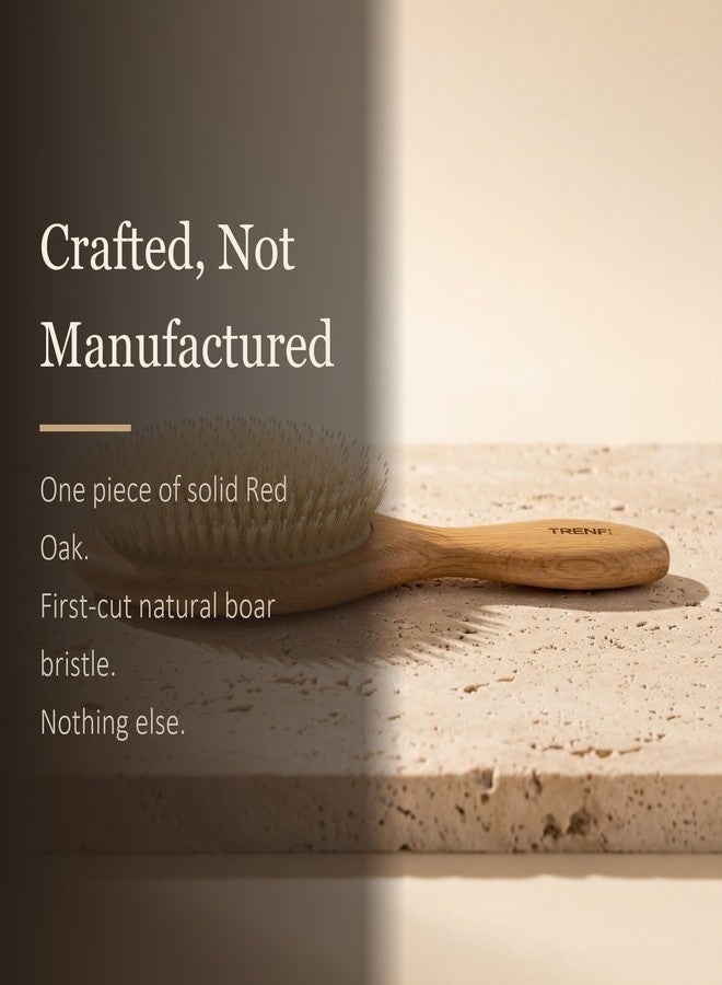 TRENFI Boar and Nylon Bristle Oval Hair Brush Red Oak - Image 2