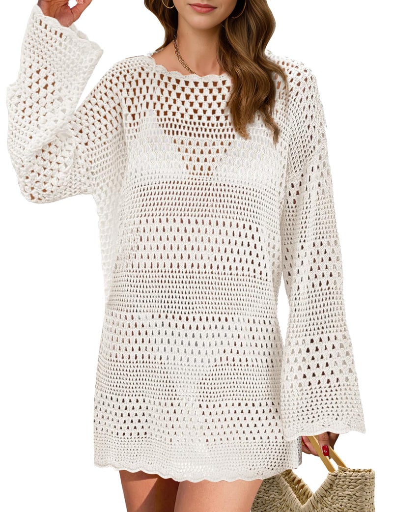Buauty Womens Swimsuit Coverup Crochet Swim Cover Ups Bikini Bathing Suits Swimwear 2026 Summer Beach Dress Vacation Outfits - Image 1