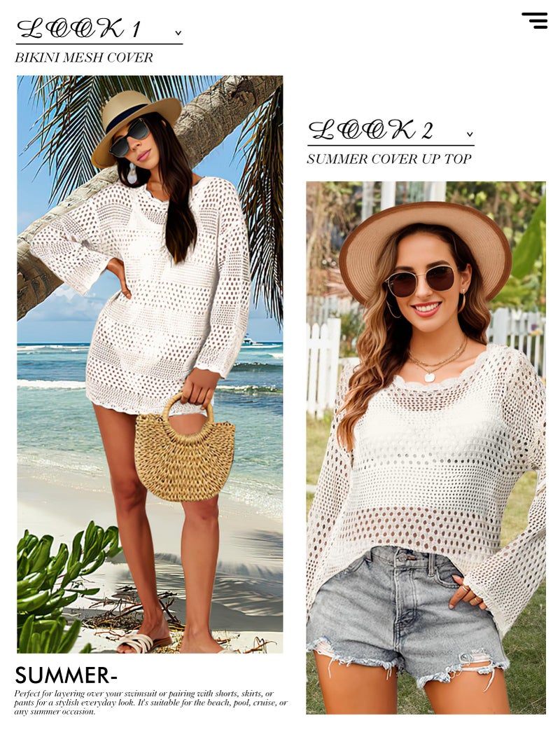 Buauty Womens Swimsuit Coverup Crochet Swim Cover Ups Bikini Bathing Suits Swimwear 2026 Summer Beach Dress Vacation Outfits - Image 5